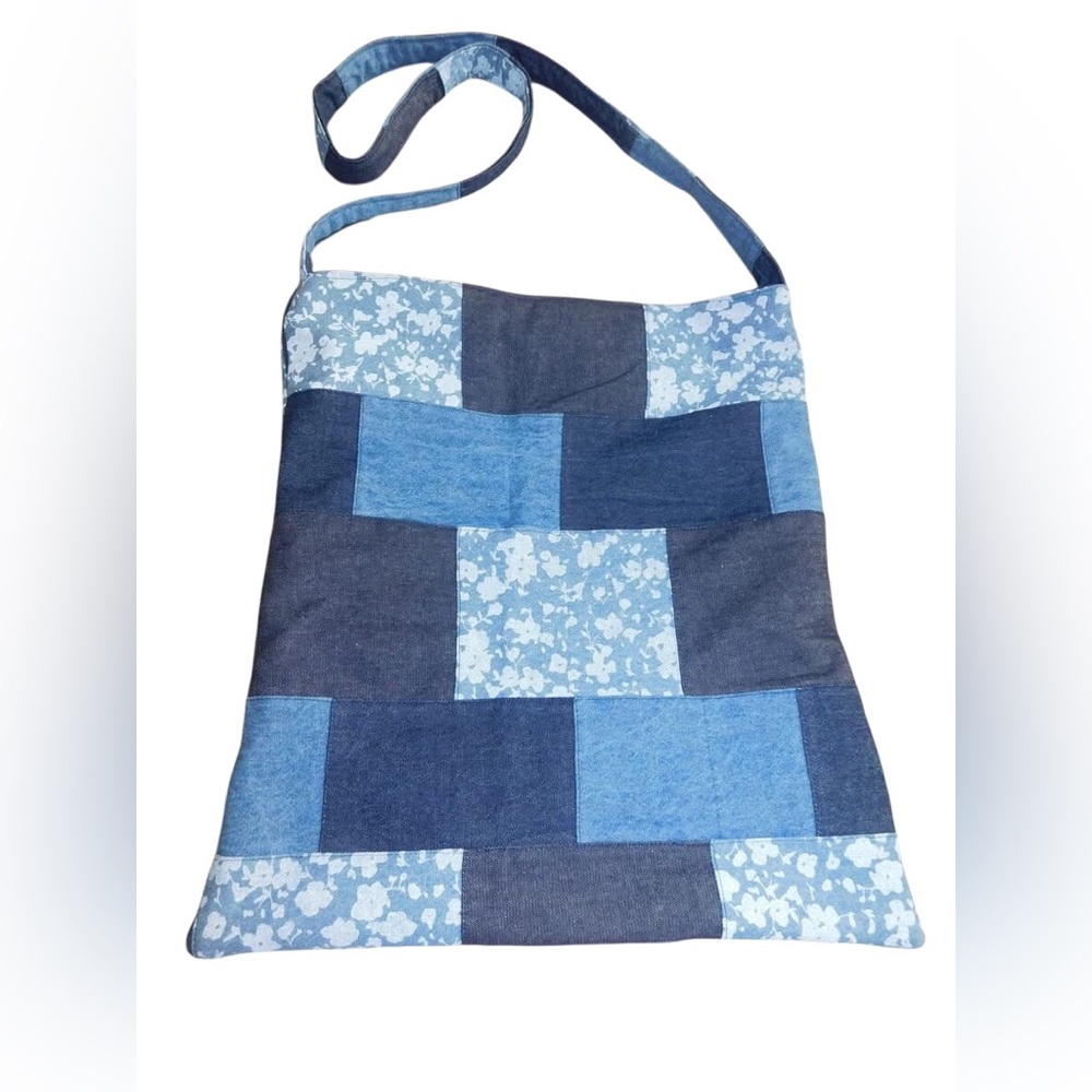 Blue Patchwork Shoulder Bag NWT - image 1